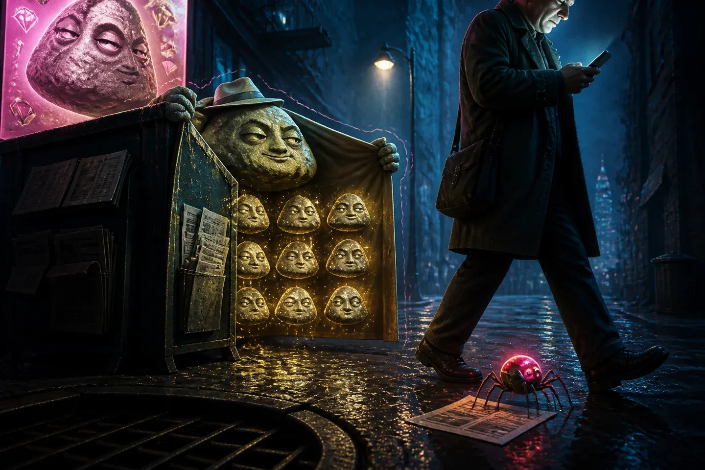 The face rock has learned patience, trench coats, and the ancient art of being “recommended for you.”