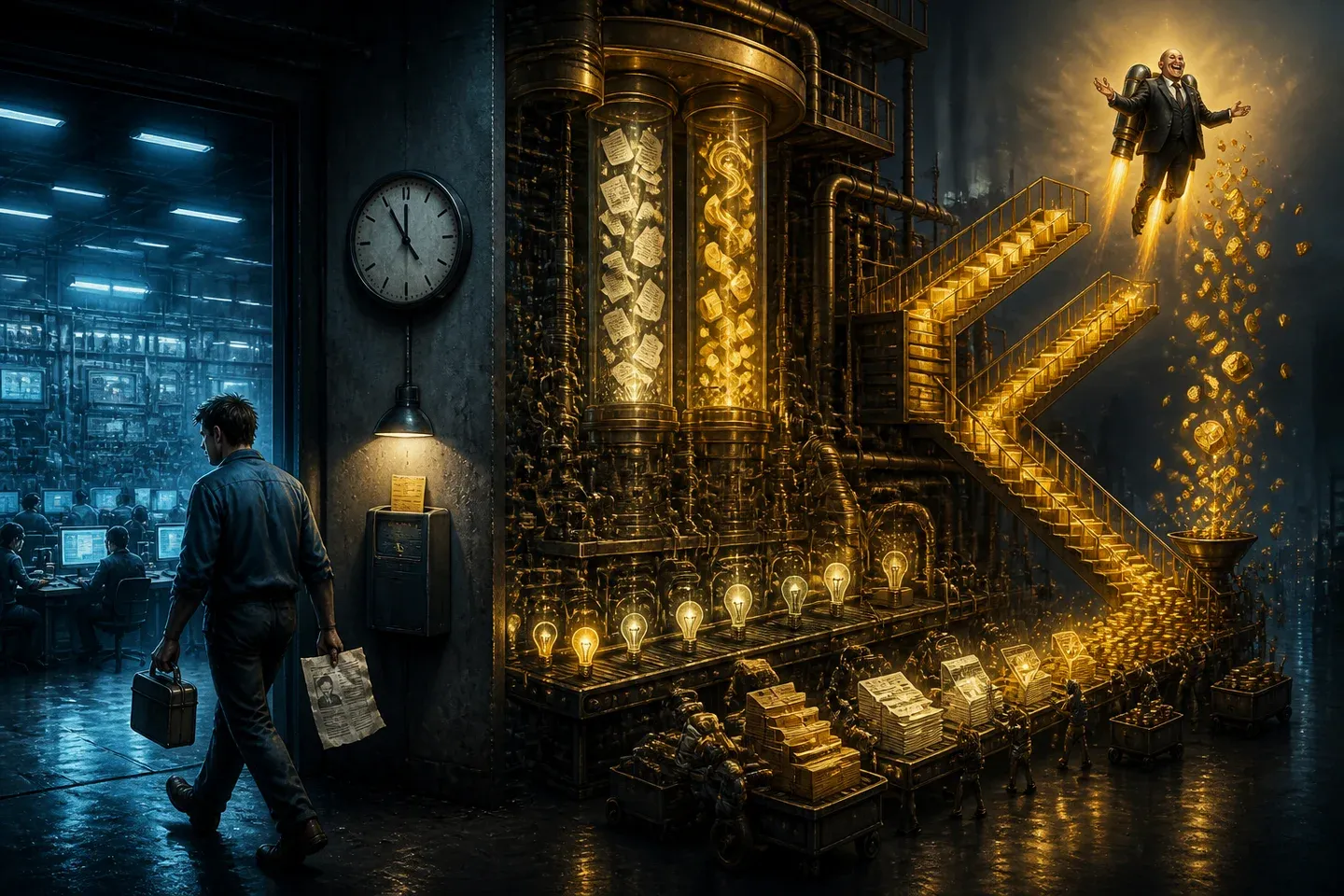 The worker clocked out. The machine kept earning. Somehow, the machine still got a better performance review.
